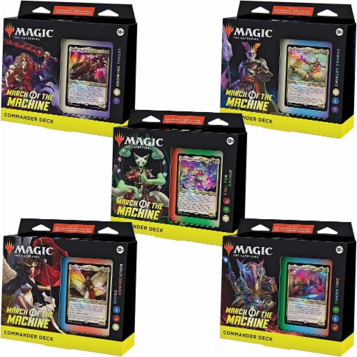  Magic: The Gathering March of the Machine Commander Deck - Call  for Backup (100-Card Deck, 10 Planechase cards, Collector Booster Sample  Pack + Accessories) : Toys & Games