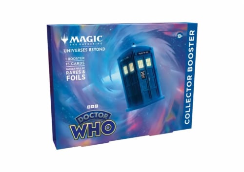 Magic: The Gathering Doctor Who Collector Booster Omega Pack Perspective: front