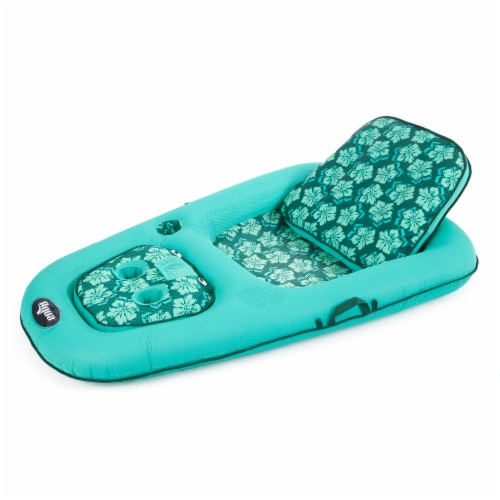 Aqua Leisure Campania 2 in 1 Convertible Water Lounger Pool Inflatable, Floral Perspective: front