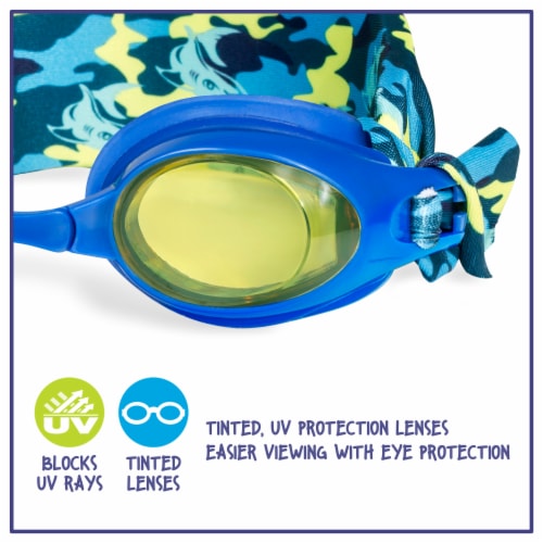 Aqua Leisure Youth Swim Googles - Blue Camo Perspective: front