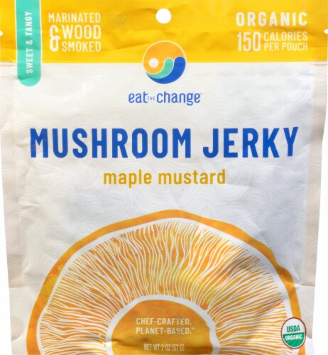 Eat the Change Organic Maple Mustard Mushroom Jerky Perspective: front