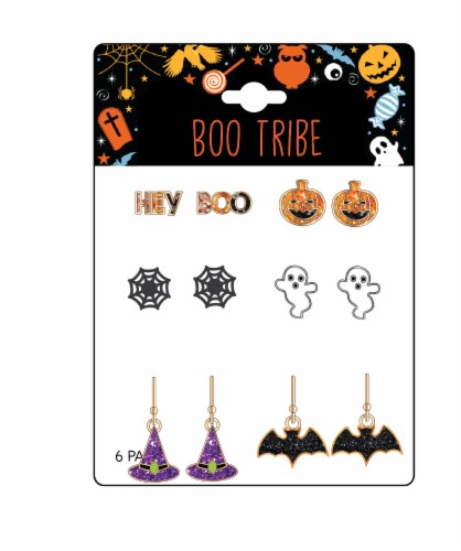 itch Hat Halloween Earrings - 6 Pairs Perspective: front