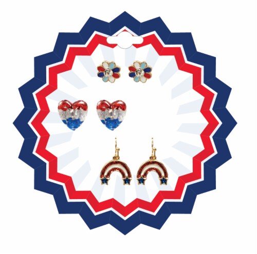FAF Hearts Flowers & Rainbows - Red / White / Blue Perspective: front