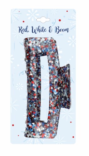 FAF Glitter Claw Clip - Red / White / Blue Perspective: front