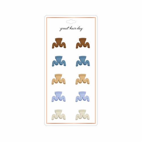 FAF Wavy Claw Clips - Brown/Blue Perspective: front