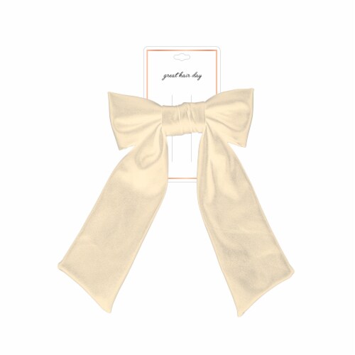 FAF Cream Hair Bow Clip Perspective: front