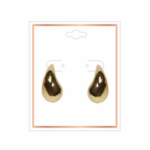 FAF Gold Teardrop Earring Perspective: front