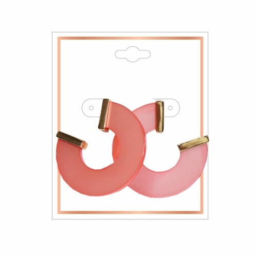 FAF Light Pink Hoop Earring Perspective: front