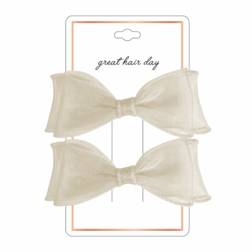 FAF Salon Clip Bows - Ivory Perspective: front