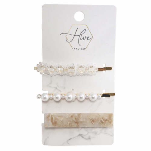 Hive and Co. Pearl/Pink Bobby Pin Set Perspective: front