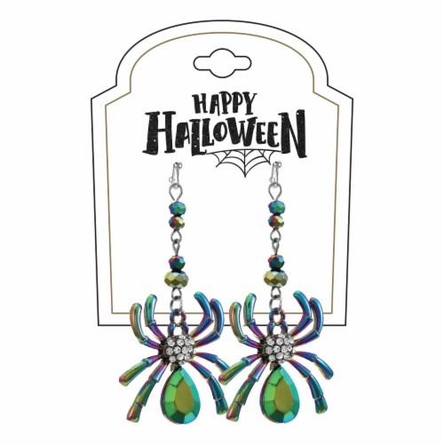 FAF Acrylic Multi Color Spider Earrings Perspective: front