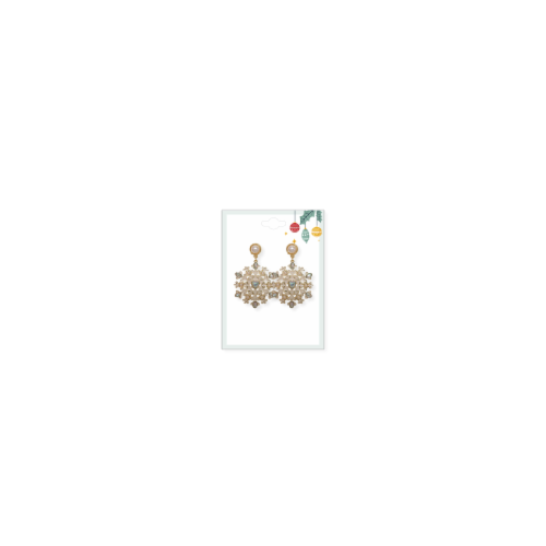 Acrylic Epoxy Snowflake Earings Perspective: front