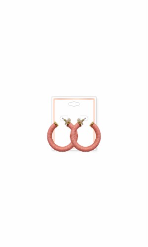 FAF Pink Hoop Earrings Perspective: front