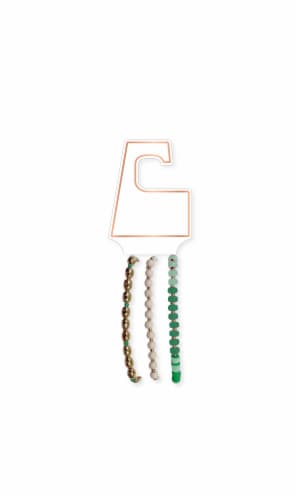 FAF 3 Piece Green Stretch Bracelet Perspective: front