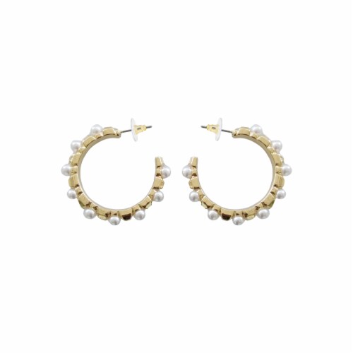 12K Hammered Gold Earings Perspective: front