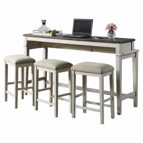 Console table on sale with bar stools