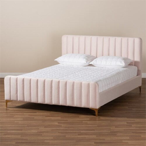 Pink full on sale size platform bed