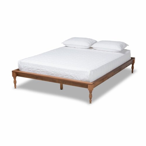 Bowery Hill Traditional Full Size Ash Brown Finished Wood Bed Frame Perspective: front