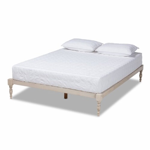 Bowery Hill Full Size White Finished Wood Platform Bed Frame Perspective: front