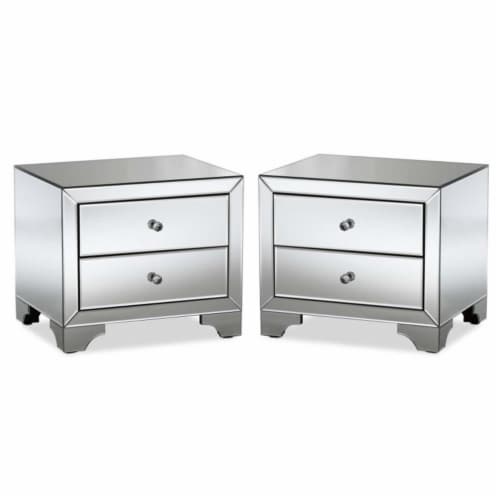 Silver nightstand set of 2 discount