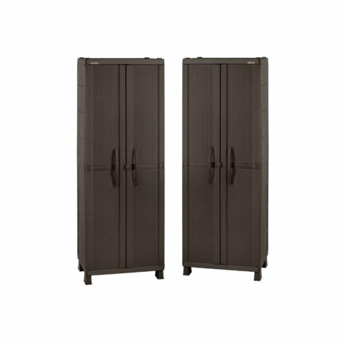 Rimax brown resin cheap wicker utility cabinet
