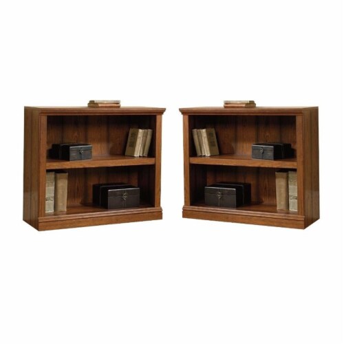 Home Square 2 Shelf Wood Bookcase Set in Washington Cherry (Set of 2) Perspective: front