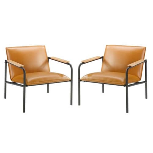 Faux leather hotsell accent chair camel