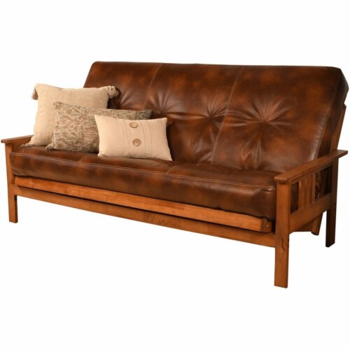Pemberly Row Traditional Full size Faux Leather Futon Mattress in