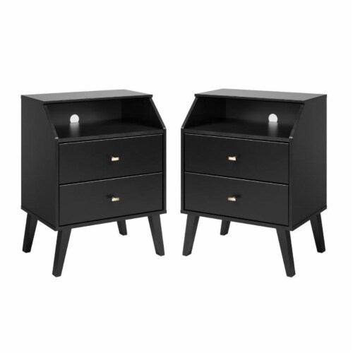 Black clearance square nightstand