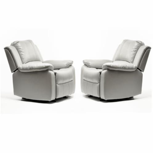 White faux clearance leather recliner
