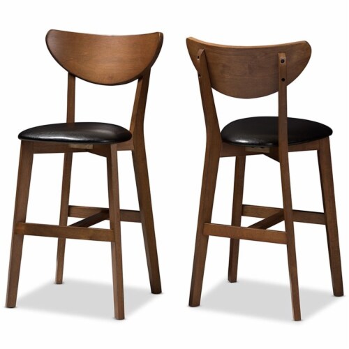 Bowery Hill 25  Counter Stool in Black and Brown (Set of 2) Perspective: front