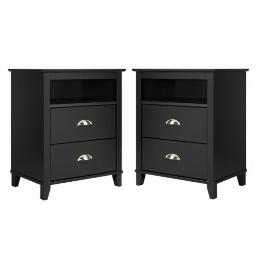 Black nightstand set clearance of 2