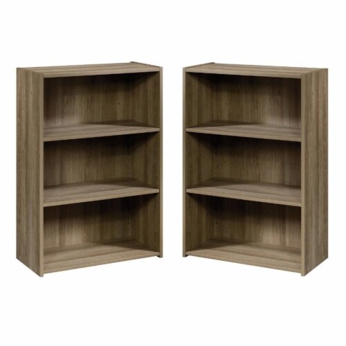 Home Square 2 Piece Modern Engineered Wood Bookcase Set in Summer Oak Perspective: front