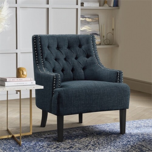 Pemberly Row Upholstered Accent Chair in Indigo 1 Dillons Food