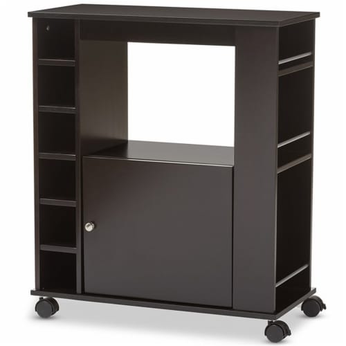 Dark brown bar cabinet discount