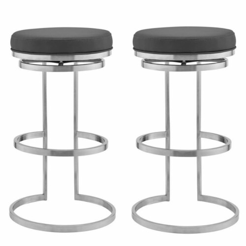 Brushed stainless steel swivel on sale bar stools