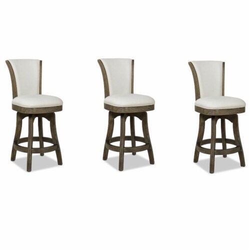 Henry 26 Armless Swivel Counter Height Bar Stool Natural White Linen 3 Pc Set, 1 Fred Meyer