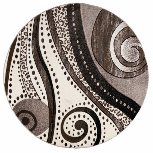 MDA Home Rhodes Brown Contemporary Polypropylene Area Rug - 5'2  x 5'2 Perspective: front