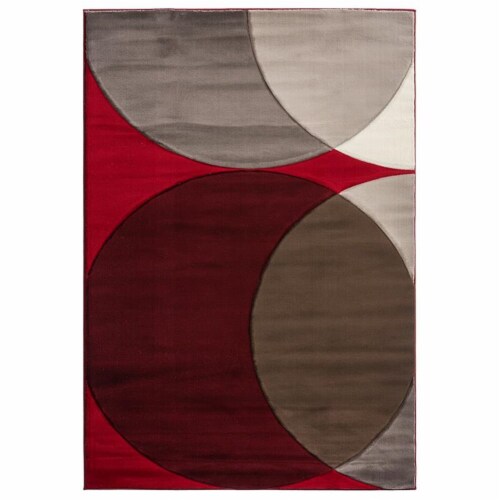 MDA Home Rhodes Red Contemporary Polypropylene Area Rug - 2'5  x 3'9 Perspective: front