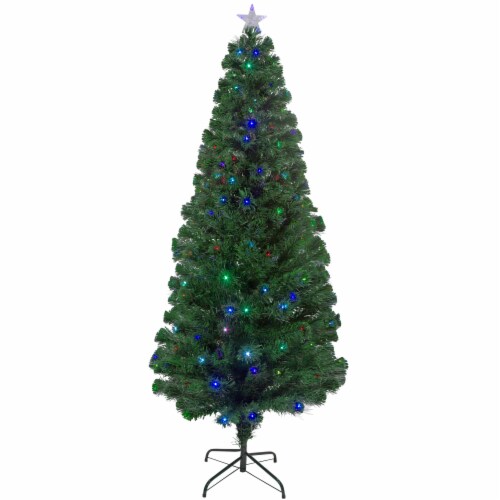 Northlight 6' Pre-Lit Color Changing Fiber Optic LED Christmas Tree with Star Tree Topper Perspective: front