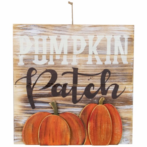 Northlight 12  Pumpkin Patch Fall Harvest Wooden Wall Sign Perspective: front