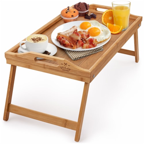 Bed tray table with folding legs sales