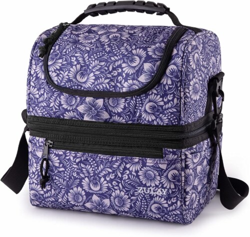 Zulay Kitchen Insulated 2-Compartment Lunch Box Bag With Strap