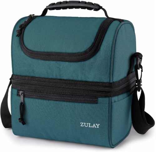 Aqua Two Compartment Lunch Bag Blue