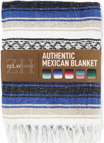 Zulay KitchenZulay Home Hand Woven Mexican Blankets Dark Blue Sand 1 Mariano s