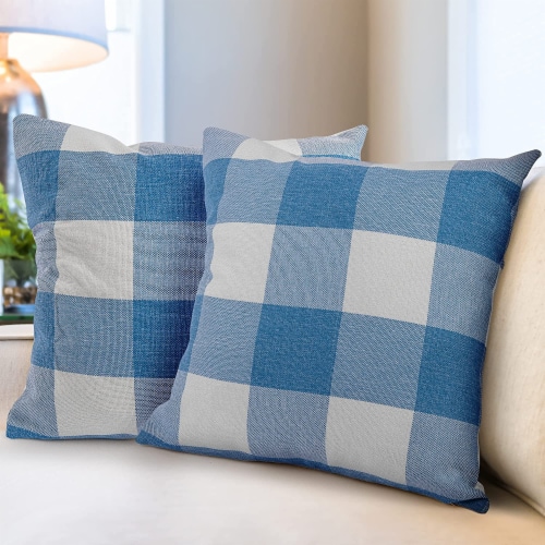 Zulay Home Buffalo Plaid Throw Pillow Covers - 18 x 18 Inch Sky Blue &  White, 2 - Gerbes Super Markets