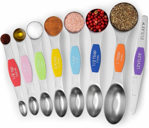 Zulay Kitchen Magnetic Measuring Spoons Set of 8 - White, 1 - City Market