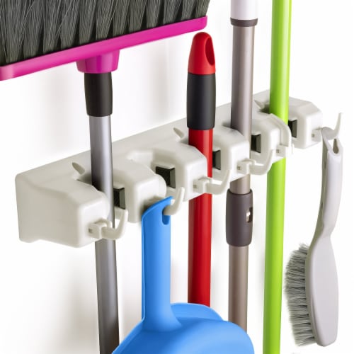 Zulay Home Mop and Broom Organizer Wall Mount - 5 Slots White, 1 - Kroger