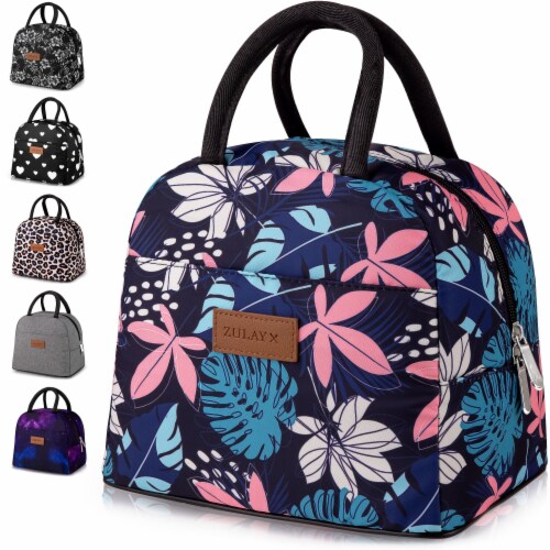 Zulay Kitchen Insulated Lunch Box With Soft Padded Handles Tropical Plants 1 Harris Teeter
