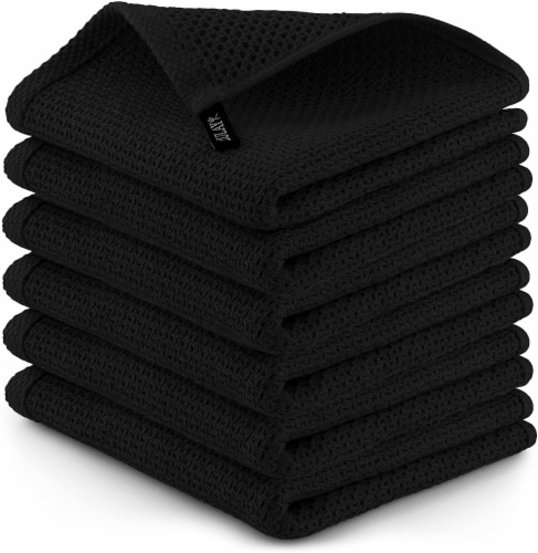 Zulay Kitchen Waffle Weave Kitchen Towels 6 Pack 12 x 12 inch